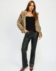 Emory Park Animal Print Furry Jacket