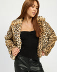 Emory Park Animal Print Furry Jacket