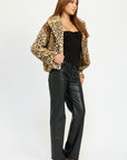 Emory Park Animal Print Furry Jacket