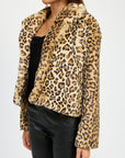 Emory Park Animal Print Furry Jacket