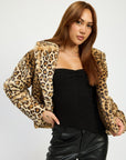 Emory Park Animal Print Furry Jacket