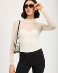 Emory Park Contrasted Sheer Ruched Top