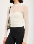 Emory Park Contrasted Sheer Ruched Top