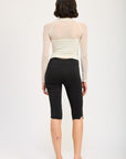 Emory Park Contrasted Sheer Ruched Top