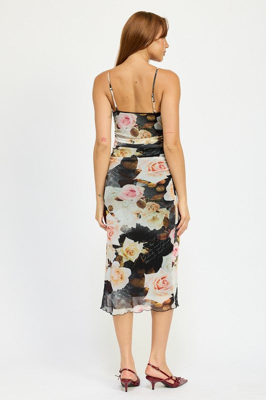 Emory Park | Ruched Midi V-Neck Dress