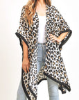 Leopard Animal Print Long Kimono Cardigan