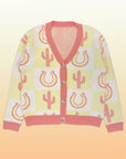 Tiled Cactus Horseshoe Knit Cardigan