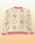 Tiled Cactus Horseshoe Knit Cardigan