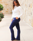 Navy FLARE Leggings with Pocket