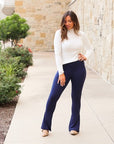 Navy FLARE Leggings with Pocket