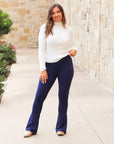 Navy FLARE Leggings with Pocket