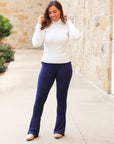 Julia Rose Navy FLARE Leggings with Pocket