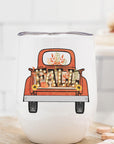 Autumn Orange Fall Marquee Truck Wine Cup Tumbler