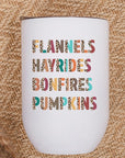 Fall Leopard Flannels Hayrides Pumpkins Wine Cup