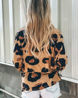 Women Leopard Print Long Sleeve Loose Top