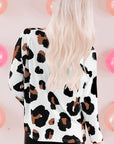 Women Leopard Print Long Sleeve Loose Top