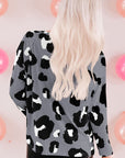 Women Leopard Print Long Sleeve Loose Top