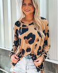 Women Leopard Print Long Sleeve Loose Top