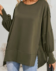 Women Patchwork Drop Shoulder Oversized Top