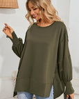 Women Patchwork Drop Shoulder Oversized Top