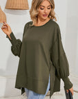 Women Patchwork Drop Shoulder Oversized Top