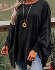 Women Patchwork Drop Shoulder Oversized Top