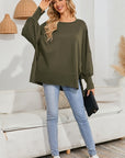 Women Patchwork Drop Shoulder Oversized Top