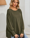 Women Patchwork Drop Shoulder Oversized Top