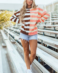 Color Block Drop Shoulder Pullover Sweatshirt