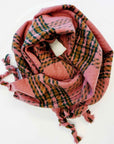 Braided Fringe Plaid Scarf