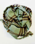 Braided Fringe Plaid Scarf