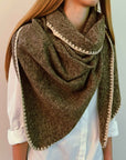 Preciously Stitched Triangle Shawl Scarf