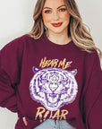 Hear Me Roar Tiger Graphic Fleece Sweatshirts