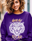 Hear Me Roar Tiger Graphic Fleece Sweatshirts