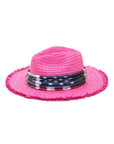 Vintage American Flag Print Straw Fedora Hat