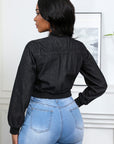 Women's Fashion Denim Jacket in Black by Claude