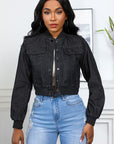 Women's Fashion Denim Jacket in Black by Claude