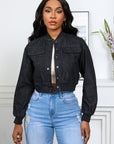 Women's Fashion Denim Jacket in Black by Claude