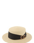 Straw Fashion Hat With CD Accent