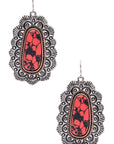 Western Engraved Stone Earrings