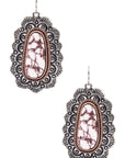 Western Engraved Stone Earrings