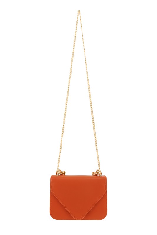 Envelope Style Chain Handle Crossbody Bag