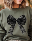 Halloween Coquette Bow Graphic Fleece Sweatshirts