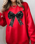 Halloween Coquette Bow Graphic Fleece Sweatshirts