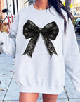 Halloween Coquette Bow Graphic Fleece Sweatshirts