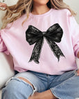 Halloween Coquette Bow Graphic Fleece Sweatshirts