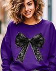 Halloween Coquette Bow Graphic Fleece Sweatshirts