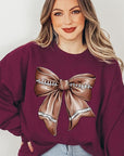 Coquette Football Bow Graphic Fleece Sweatshirts