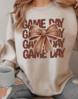 Game Day Football Bow Graphic Fleece Sweatshirts