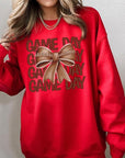 Game Day Football Bow Graphic Fleece Sweatshirts